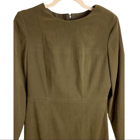 Joseph Ribkoff Vintage Olive  Green Dress Size Vintage 12 Work Wear - Picture 3 of 9